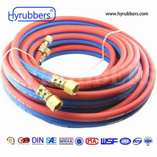 Flexible Fiber Braided Rubber Hose Twin or Single Welding Hose with Fittings