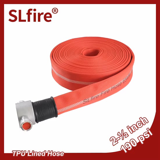 BS 6391 Type 2/Red Color Layflat Coating Hose/PVC Lining Fire Hose