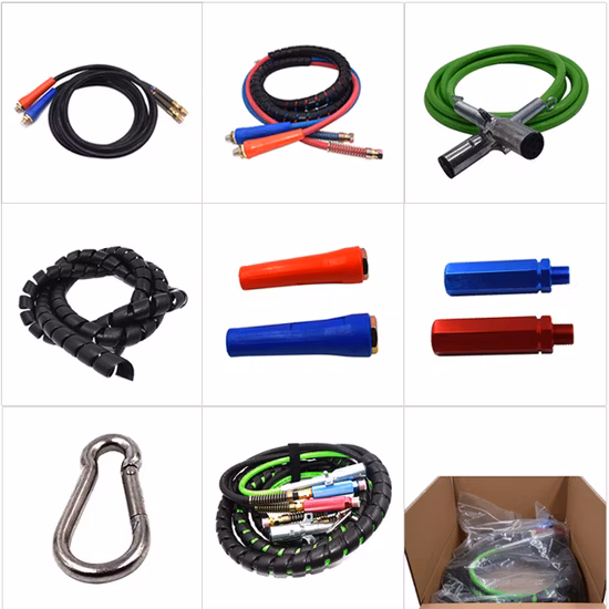 12FT Black Trailer 3 in 1 ABS Electrical Air Rubber Hose