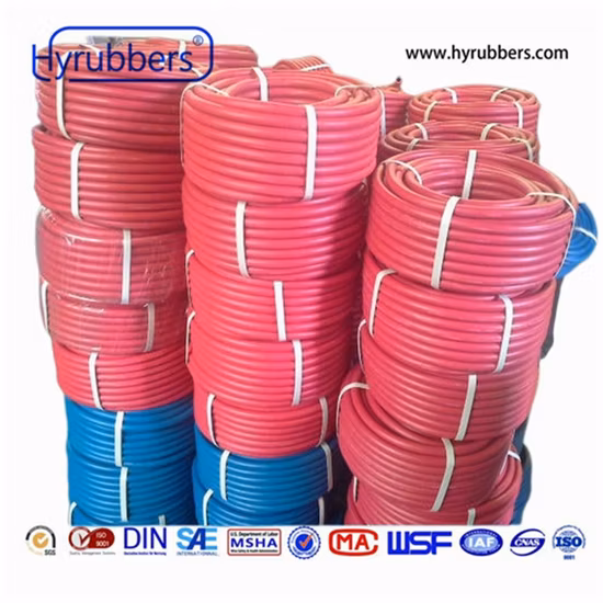 Flexible Fiber Braided Rubber Hose Twin or Single Welding Hose with Fittings